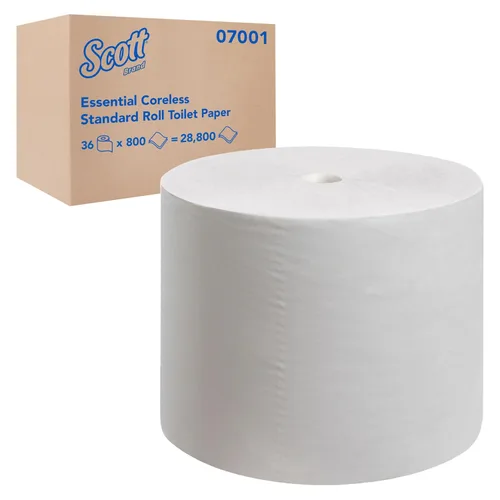 Miniatura 2 de Scott 07001 Essential - Rollo de papel higiénico sin núcleo, extra suave, estándar, doble capa (caja de 36 rollos)