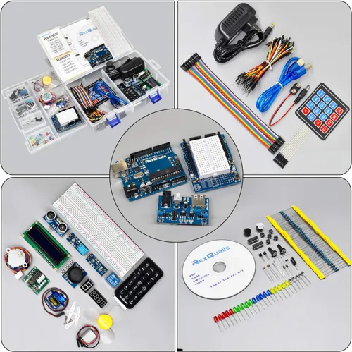 Miniatura 3 de Kit de inicio súper REXQualis basado en Arduino UNO R3 con tutorial y placa controladora compatible con Arduino IDE