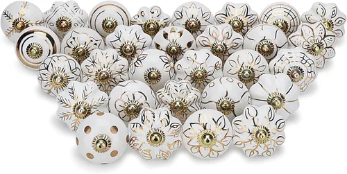 Miniatura 34 de Craft Trade Pomos decorativos de cerámica para gabinetes y cajones, accesorios de gabinete de cocina, manijas de armario, armario y aparador, pomos