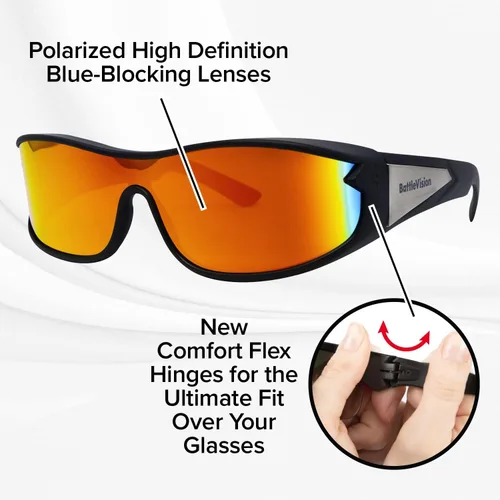 Miniatura 5 de Wrap Arounds - Lentes de sol polarizados HD, AS-SEEN-ON-TV, se adaptan a tus lentes graduados y lectura, ver más claro, antirreflejos, protegen tus