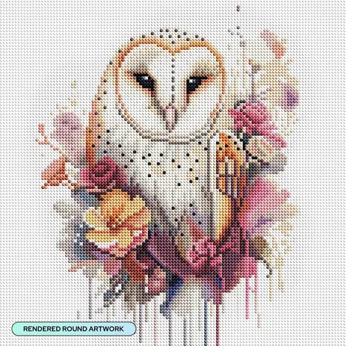 Miniatura 2 de DIAMOND ART CLUB Austere - Kit de pintura de diamante de búho, manualidades divertidas para adultos, lienzo de arte de diamante redondo, 13 x 13