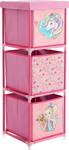 Miniatura 13 de Nickelodeon Paw Patrol - Organizador de almacenamiento de tela de 3 niveles con 3 cubos y tapa, contenedores de almacenamiento de juguetes