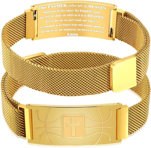Miniatura 17 de Regalos de graduación, pulsera de fútbol, fútbol, baloncesto, béisbol, regalos de pulsera, pulseras de cruz de fe para hombres, bautismo, primera