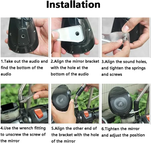 Miniatura 5 de MACHSWON Altavoz impermeable Reproductor de audio de música para motocicleta ATV Altavoz negro impermeable Reproductor de música Sistema de sonido