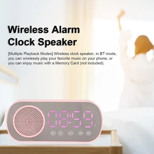 Miniatura 9 de Sanpyl Altavoz despertador, USB portátil HiFi pantalla LED, reloj despertador dual con radio FM sintonizada digitalmente, para el hogar, oficina