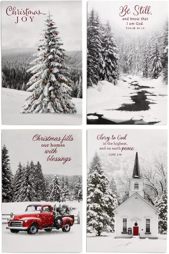 Miniatura 2 de DaySpring - Clásicos navideños en blanco y negro - 60 tarjetas y sobres de Navidad a granel (U1347)