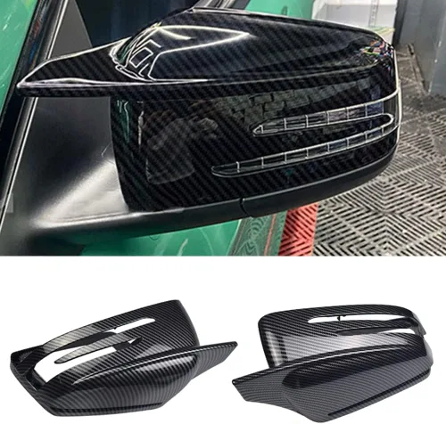 1 par de cubiertas para espejos laterales para Mercedes Benz W176 W246 W212 W204 C117 X156 X204 W221 C218 Clase A B C E S CLA GLA GLK (fibra de