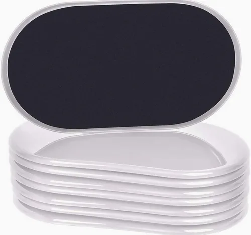 Ezprotekt Paquete de 8 deslizadores de muebles grandes para alfombras, 9 1/2 x 5 3/4 pulgadas, almohadillas móviles ovaladas reutilizables para Beige