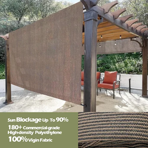 Miniatura 2 de Alion Home Toldo de repuesto personalizable de polietileno de alta densidad permeable con bolsillos para barra para pérgola