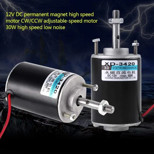 Miniatura 7 de Motor de CC de alta velocidad de 30 W de alta velocidad CW/CCW Motor de CC de imán permanente Motor de CC cepillado Mini motor eléctrico