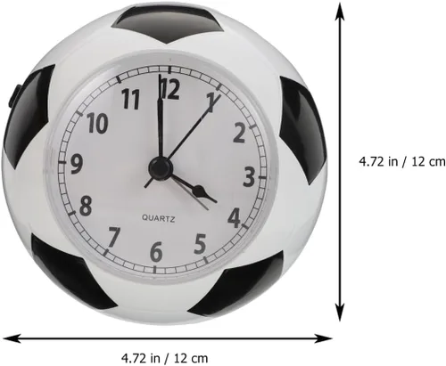 Miniatura 5 de Wakauto - Reloj despertador de escritorio con forma de balón de fútbol con campana silenciosa, reloj de mesa silencioso con luz nocturna de 4.72