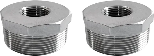 Miniatura 10 de Buje Reductor Hexagonal de Acero Inoxidable de 2" NPT Macho a 3/4" NPT Hembra Adaptador de Conexión de Tubería (paquete de 1)