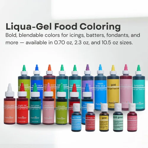 Miniatura 6 de Chefmaster Aguacate Liqua-Gel® Colorante de alimentos Color vibrante Tinta de grado profesional para glaseado, cobertura, fondant Para hornear