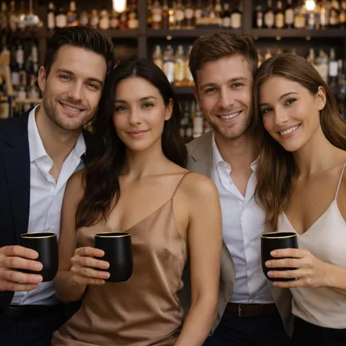 Miniatura 6 de Oojami 40 vasos de 12 onzas irrompibles de plástico sin tallo, para vino, champán, whisky, elegantes, duraderos, desechables, para interiores y negro