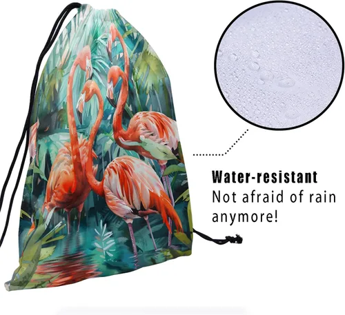 Miniatura 32 de Bolsa de agarre de gimnasia de piel de animal, bolsa de gimnasia con cordón ajustable, bolsa de cuerda para fauna silvestre, Mariposas Galaxy