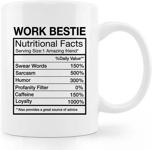 Taza de café Work Bestie, compañero de trabajo de apoyo emocional, tazas divertidas para compañeros de trabajo, regalos de amistad en el trabajo,