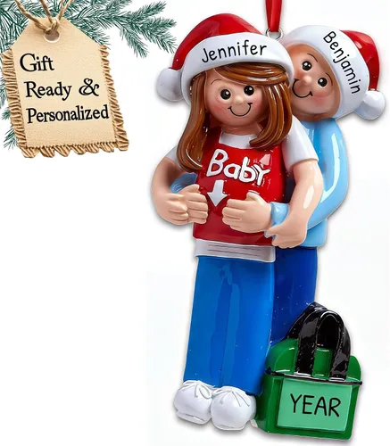 Miniatura 20 de Adorno personalizado para bebé 2025 – Regalos de embarazo personalizados para futura mamá, adorno de Navidad embarazada 2025, regalos para nuevas