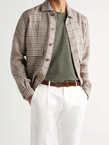 Miniatura 2 de CHAOREN Cinturones trenzados de cuero para hombre, cinturón de cuero tejido casual de 1 18 pulgadas para pantalones de vestir