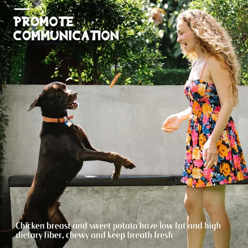 Miniatura 2 de Golosinas masticables para perros, tiras de batata envueltas en pollo, aperitivos para perros sin gluten y granos para recompensas de entrenamiento