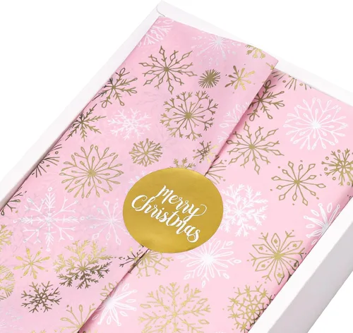 Miniatura 9 de LeZakaa 60 hojas de papel de seda para baby shower con 30 calcomanías de regalo, papel de seda para bebé niño niña a granel, diseño de arcoíris