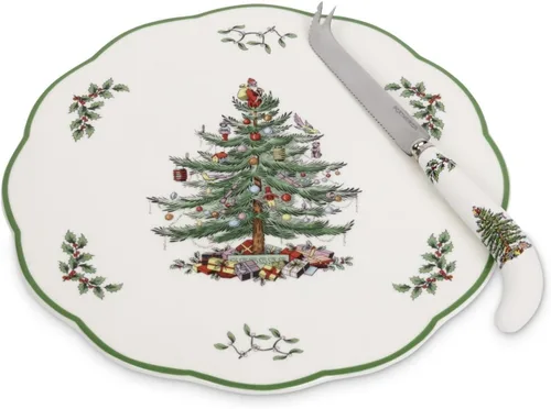 Miniatura 8 de Spode - Bandeja de árbol de Navidad Devonia - 8.5 pulgadas Ensaladera festiva en loza fina para ensalada, pasta, fruta - Vajilla de fiesta - Apto