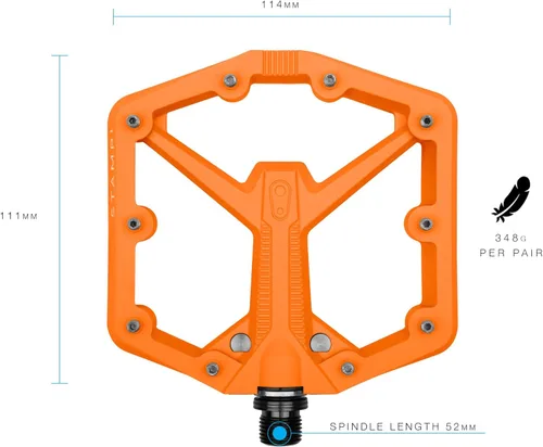 Miniatura 3 de Crankbrothers Stamp Pedales Planos MTB - Pedales de Bicicleta Ligeros, Versátiles y Duraderos de Tamaño Específico Naranja