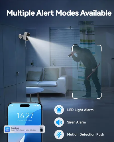Miniatura 4 de Cámara de seguridad solar inalámbrica para exteriores, 4MP con energía solar, cámaras WiFi para vigilancia de seguridad en el hogar, WiFi 2.4G/5G