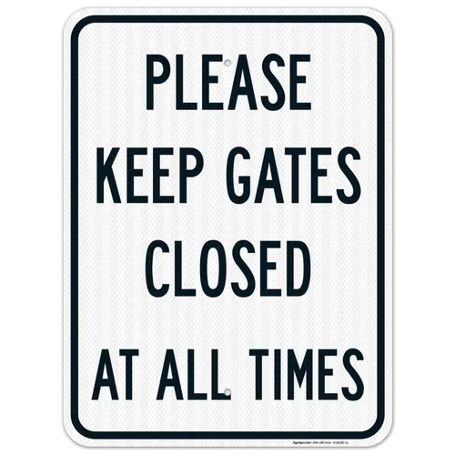 Miniatura 12 de Letrero con texto en inglés "Please Keep Gates Closed at All Times", 12 x 18 pulgadas, 3M EGP reflectante aluminio .063, resistente a