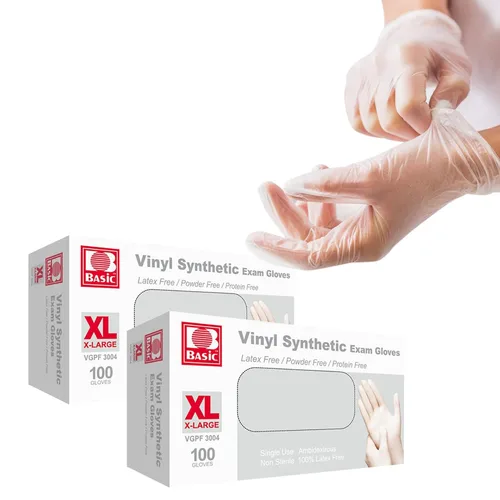 Miniatura 11 de Jointown Basic Medical - Guantes de examen de vinilo transparente, sin látex y sin polvo, VGPF-3004 (caja de 1000), extra grandes