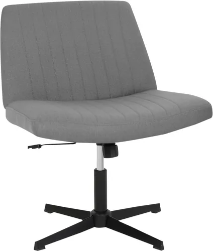 Miniatura 9 de Dopinmin Silla de tocador estable, altura ajustable, patas cruzadas sin brazos, cómoda silla de oficina, sillas de tocador de tela giratorias