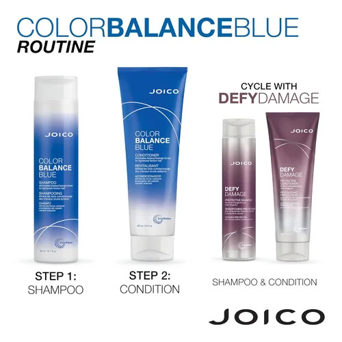 Miniatura 8 de Joico Champú y acondicionador de color azul Para cabello castaño aclarado Elimina los tonos naranja cobrizo Aumenta la vitalidad