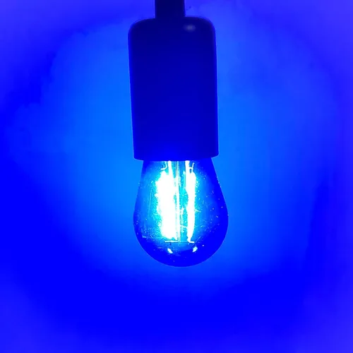 Miniatura 3 de Bombilla azul S14 de plástico de 2 W LED de repuesto para luces de cadena de luces interiores y exteriores, inastillable, base E26, filamento E26