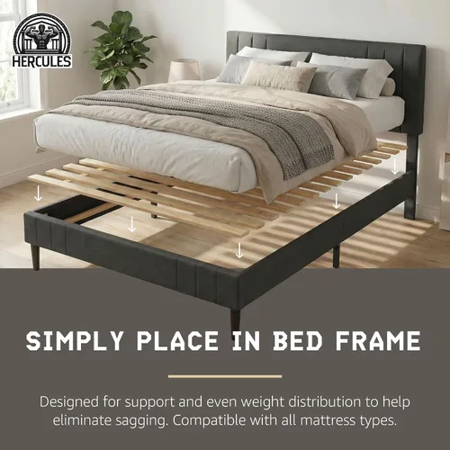 Miniatura 9 de Hercules Xtreme - Láminas de soporte para cama, tablero de pino macizo resistente, tamaño individual