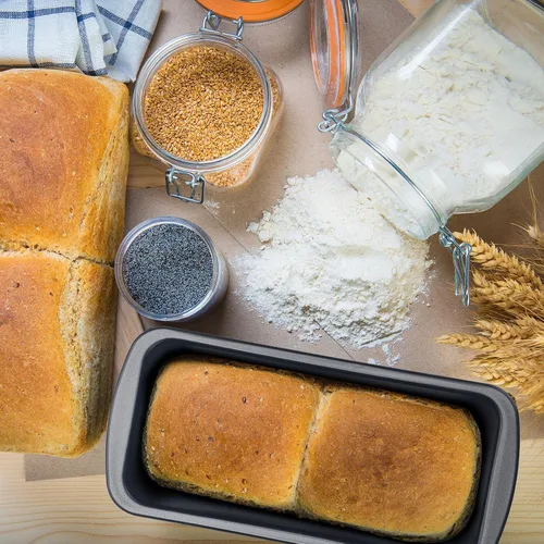 Miniatura 6 de Patelai Paquete de 4 moldes pequeños para hornear pan, antiadherentes, bandeja rectangular para hornear, molde para tostadas