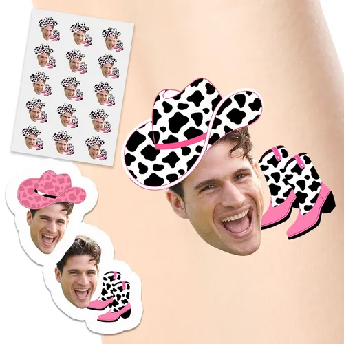 Miniatura 30 de Tatuajes temporales personalizados, personaliza cualquier foto tatuajes para cumpleaños, boda, despedida de soltera, 1 juego de 15 tatuajes Patrón 9