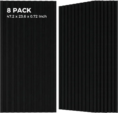 Miniatura 18 de Grandes paneles acústicos bicapa, juego de 4 paneles absorbentes de sonido, paneles a prueba de sonido de 120 cm x 60 cm x 1.8 cm para paredes
