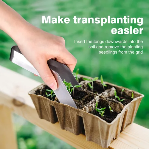 Miniatura 5 de 2 pinzas de trasplante de plántulas, pinzas de trasplante de plantas de jardinería de acero inoxidable de 6.7 pulgadas, pinzas de trasplante