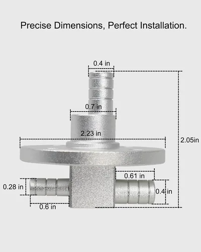 Miniatura 4 de Billet Depósito de bomba de gasolina compatible con modelos Yamaha Rhino 660 450 Carb, tanque de bomba de aceite de aluminio 6061-T6, plateado