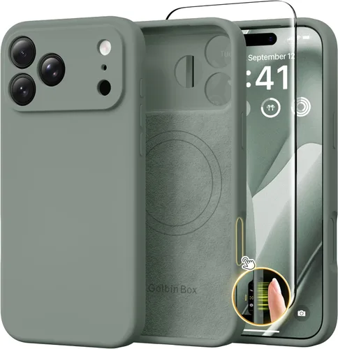 Miniatura 138 de GolbinBox Funda magnética para iPhone 17, compatible con MagSafe, cubierta de silicona integrada para control de cámara, funda de silicona líquida a