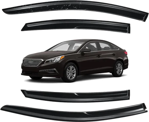 Miniatura 35 de Viseras para ventanas para Mazda 3 Sedán 4 puertas 2004 2005 2006 2007 2008 2009 estilo JDM Mugen, deflector de viento, protector solar y de lluvia