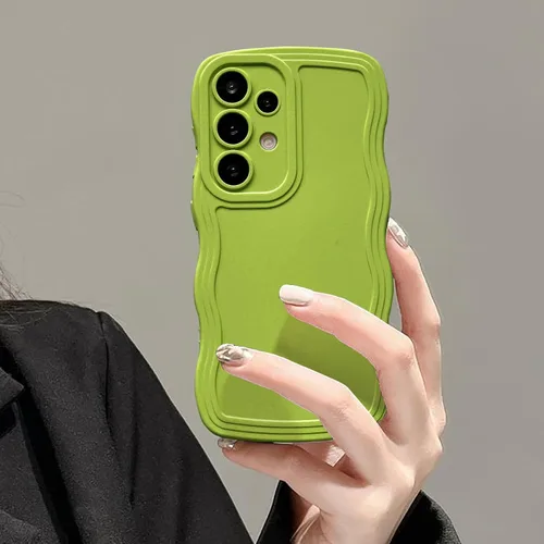 Miniatura 49 de UEEBAI Funda de silicona con marco de ola para Samsung Galaxy S22 5G, funda de teléfono con marco de ola linda, ajuste delgado, amortiguador de Negro