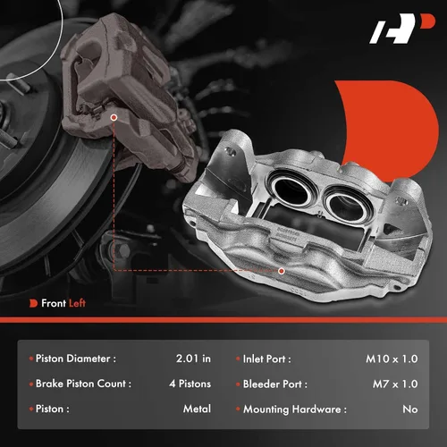 Miniatura 2 de A-Premium Conjunto de pinza de freno de disco compatible con modelos seleccionados de Toyota - Sequoia 2008-2015, Tundra 2007-2015 - Lado delantero