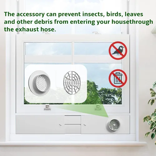Miniatura 7 de Kit de ventilación de ventana para secadora BEWAVE, kit de ventilación de ventana compatible con manguera de ventilación de secadora de 4