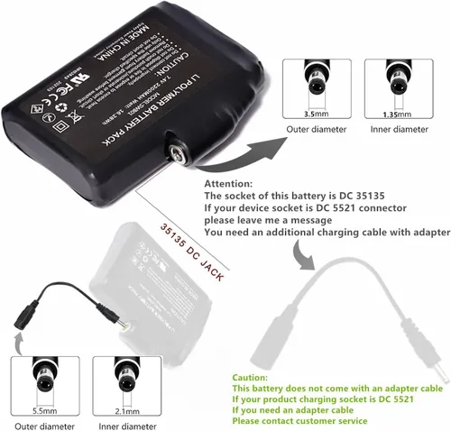 Miniatura 4 de Batería recargable para ropa calentada, batería de polímero de litio de 7.4 V 5000 mAh de repuesto para guantes calefactados, manoplas, calcetines