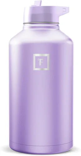 Miniatura 55 de IRON °FLASK Frasco de hidratación para acampar y senderismo con boquilla, botella de agua deportiva de acero inoxidable aislada de boca ancha, Aurora