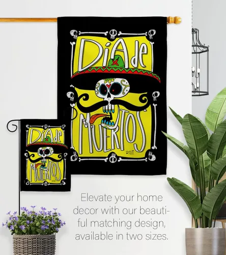 Miniatura 8 de Dia De Los Muertos Decoraciones Otoño Día de Muertos Decoración Habitación Hogar Mexico Mexicanos Ourdoor Interior Halloween Bandera Tapiz Césped