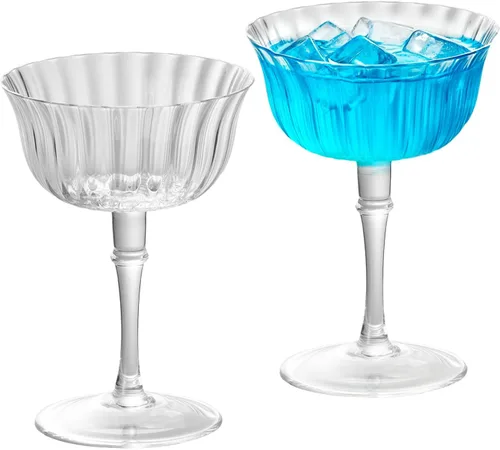 Miniatura 9 de KAMMAK Juego de 2 Copas de Martini, 9.13 oz Copas de Cóctel de Cristal Transparente con Tallo, Cristalería de Cóctel Reutilizable para Boda, Fiesta