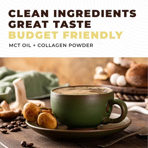 Miniatura 8 de MCT - Aceite en polvo con fibra de acacia y péptidos de colágeno, proteína de colágeno prebiótica, 0.35 onzas de MCT de cocos, crema de café keto