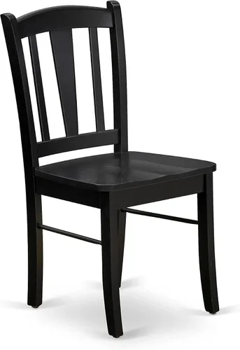 Miniatura 5 de East West Furniture DLC-BLK-W Dublin - Sillas de comedor de cocina, sillas de madera con respaldo de listones, juego de 2, color negro