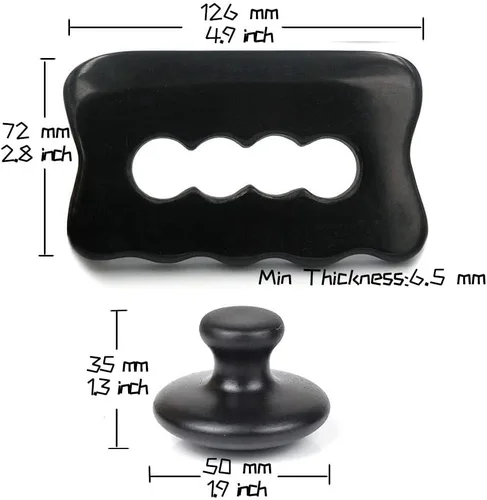 Miniatura 5 de Herramienta raspadora muscular, herramienta corporal Gua Sha con 2 piezas de piedras calientes para masaje, herramientas de masaje para raspar